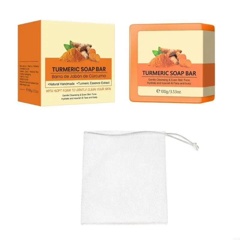 

28TA Handmade Turmeric Soap Bar for Face,Body,Acen Oil Control Cleansing Soap