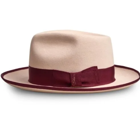 Hot Sale Men\'s Woolen Fedora Hat Fashion Retro British Felt Cap Dual-color Patchwork Felt Hat Women\'s Hat