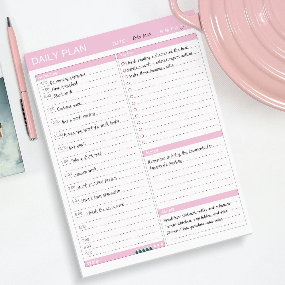 To-Do List Notebook - Daily Planner Notebook, Magnetic Refrigerator Sticker, No Date 52 Pages, 5.6" X 8.5"