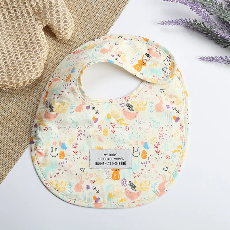 Korean Style Baby Waterproof Bibs Infants Cotton Print Feeding Saliva Towel Newborn Toddler Soft Burp Cloth For Cute Kid Bib New