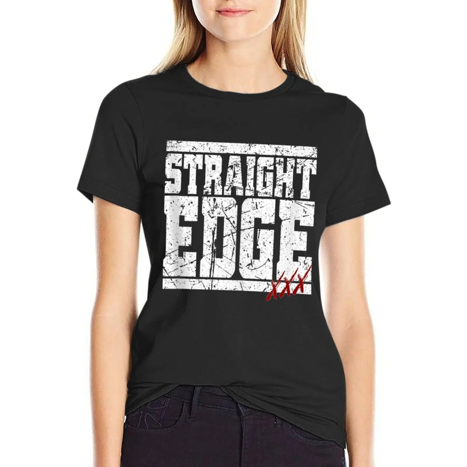 

Straight Edge Saying Quote For Straight Edger Lifestyle XXX T-Shirt blanks kawaii clothes t-shirt dress for Women sexy