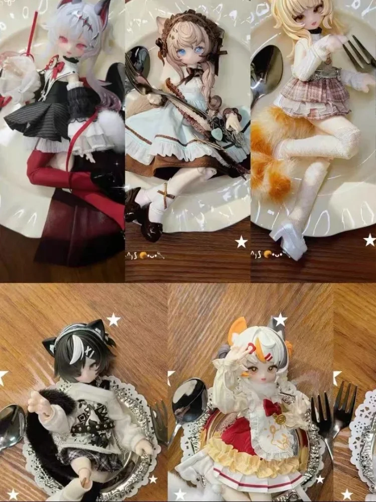 In Stock Meow³ 1/8 Bjd Blind Box Trendy Collectible Cat Girl Action Figure Doll Collectible Desktop Ornament Decoration Gift Toy