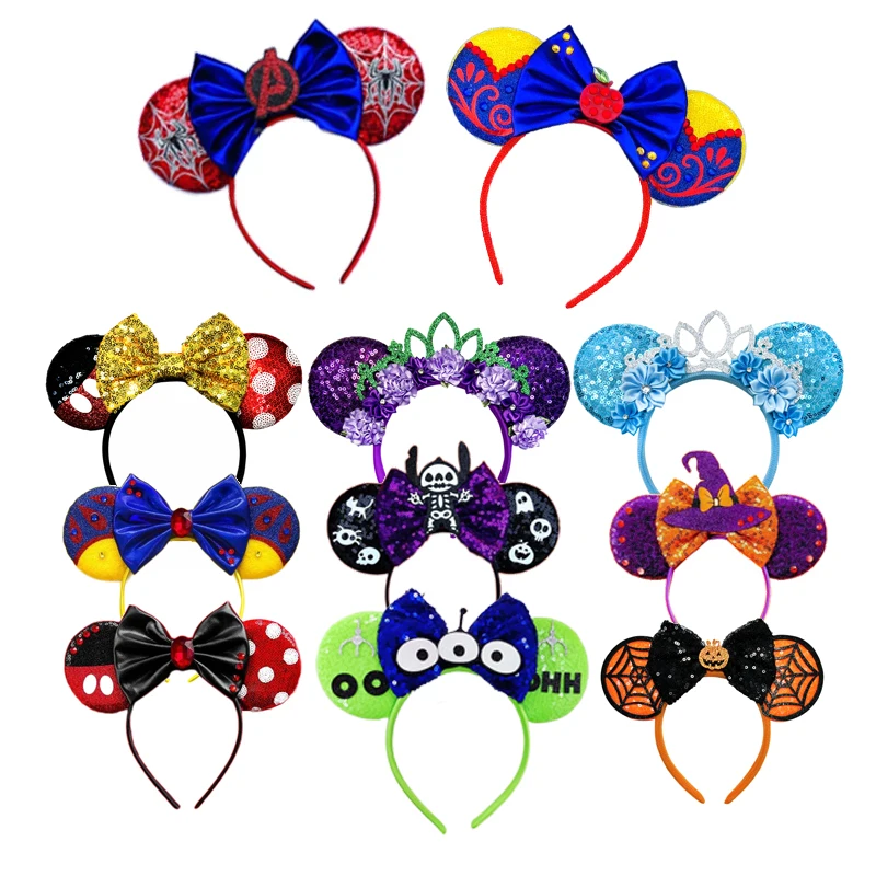 Mickey Mouse Ears Headbands Halloween Festival Carnival Party Hair Headwear Baby Girls Women Headband Kids Accessories