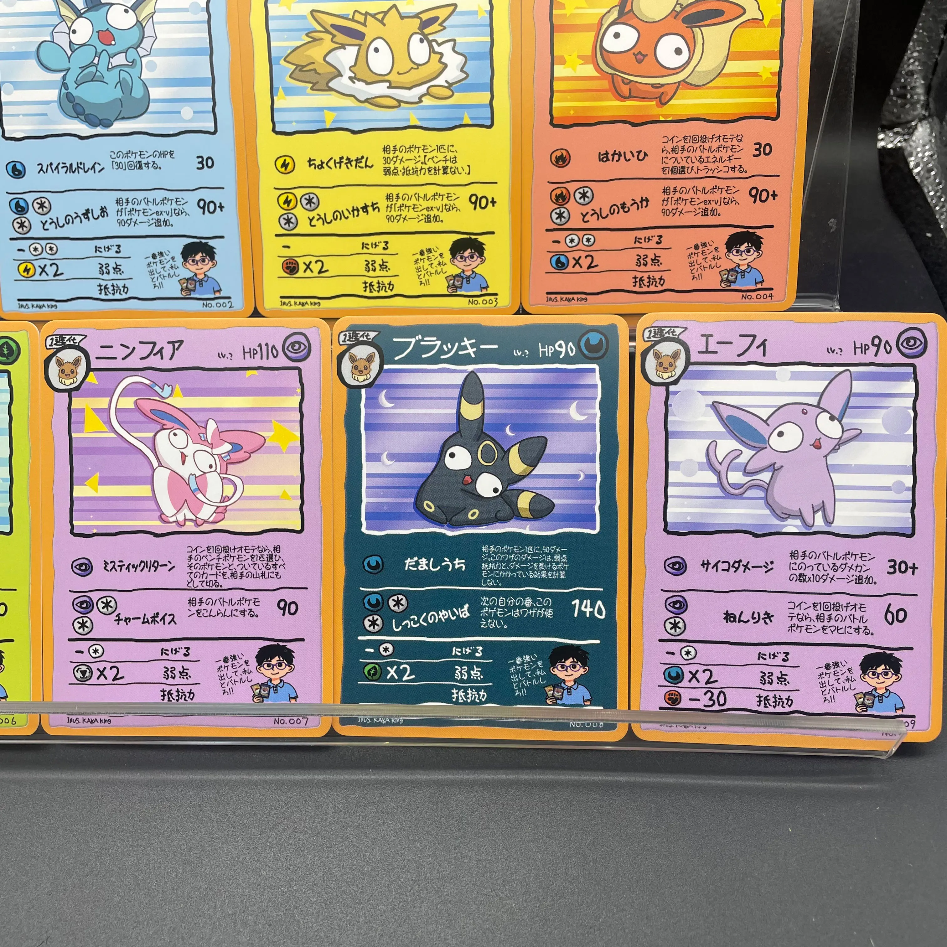 DIY Anime PTCG Self-made Ugly-cute style Eeveelution PTCG Cards Eevee Vaporeon Jolteon Flareon Glaceon Umbreon Birthday Gift - view 5