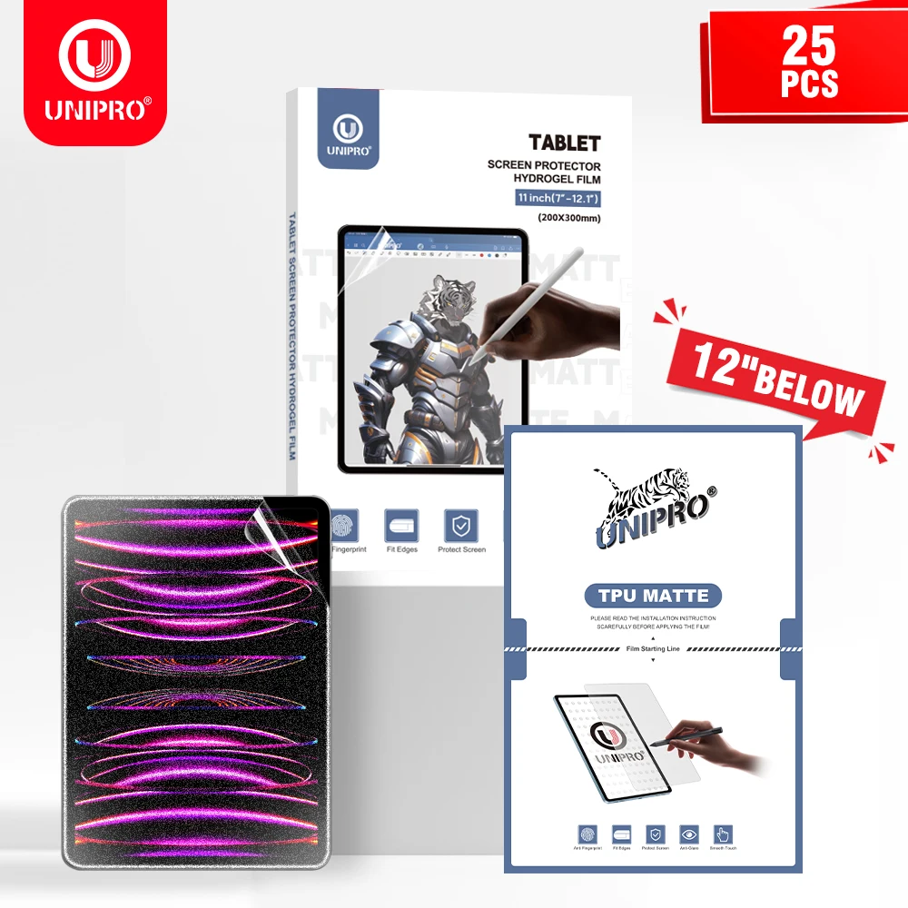 unipro-20pcs-11inch-200-300-hd-matte-hydrogel-film-sheets-front-tpu-rear-for-ipad-tablet-protective-ca390-cutting-machine-cover