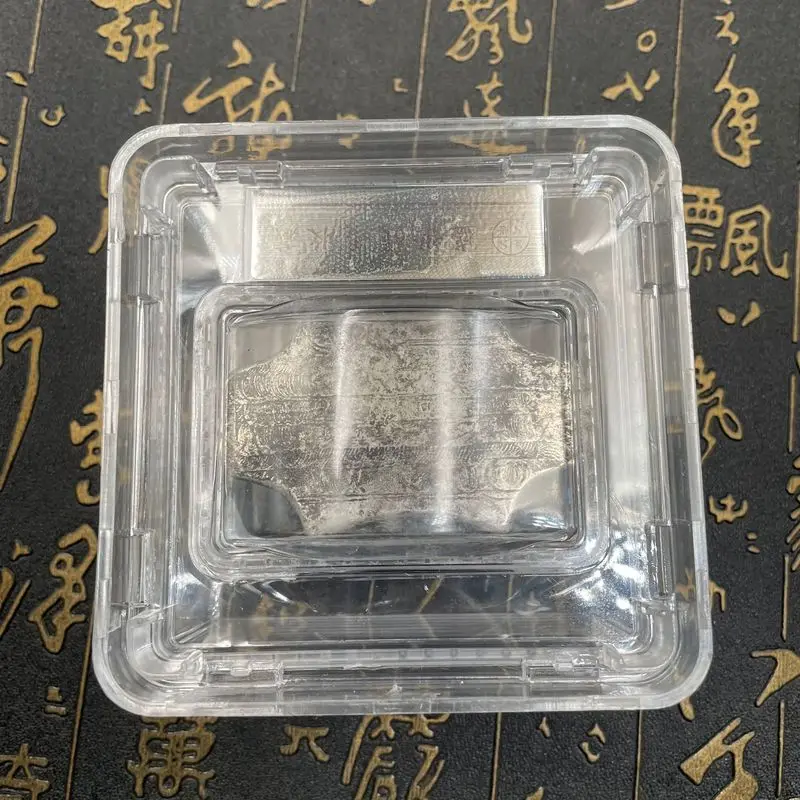 Handicrafts copper alloy Qing Dynasty Lu Yue pattern silver ingot graded box decorative ornaments