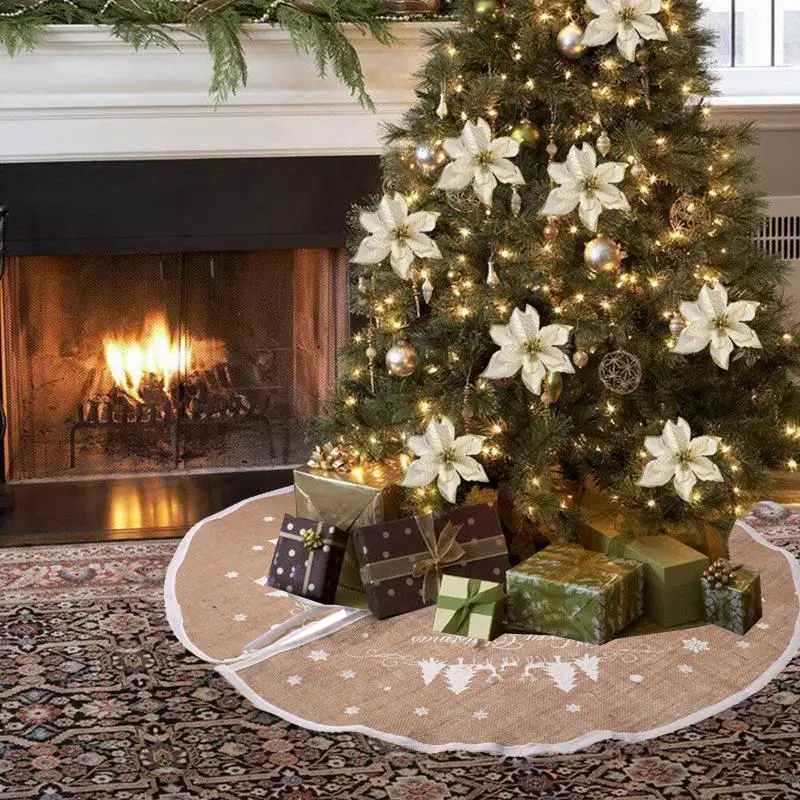 الخيش زينة عيد الميلاد تنورة شجرة عيد الميلاد أرضية شجرة عيد الميلاد