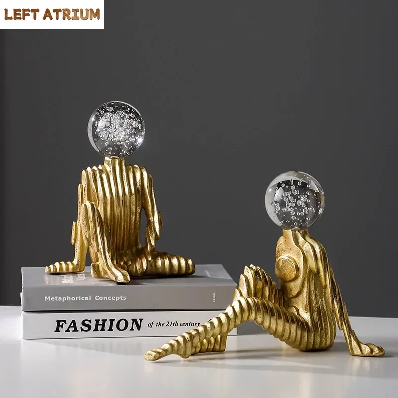 

Bubble Crystal Head Figures Sculpture Desk Decoration Ornaments Modern Crafts Abstract Characters Statue Room Aesthetic Decor
