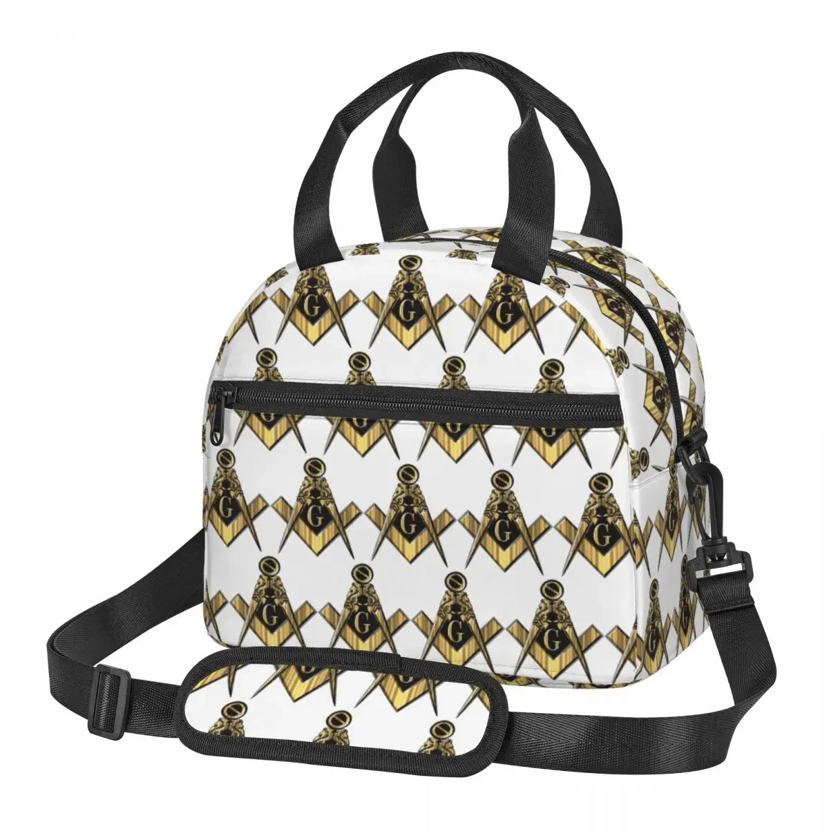Masonic Freemason Insulated Lunch Bag for Women Children Portable Food Boxes Thermal Lunch Box Tote