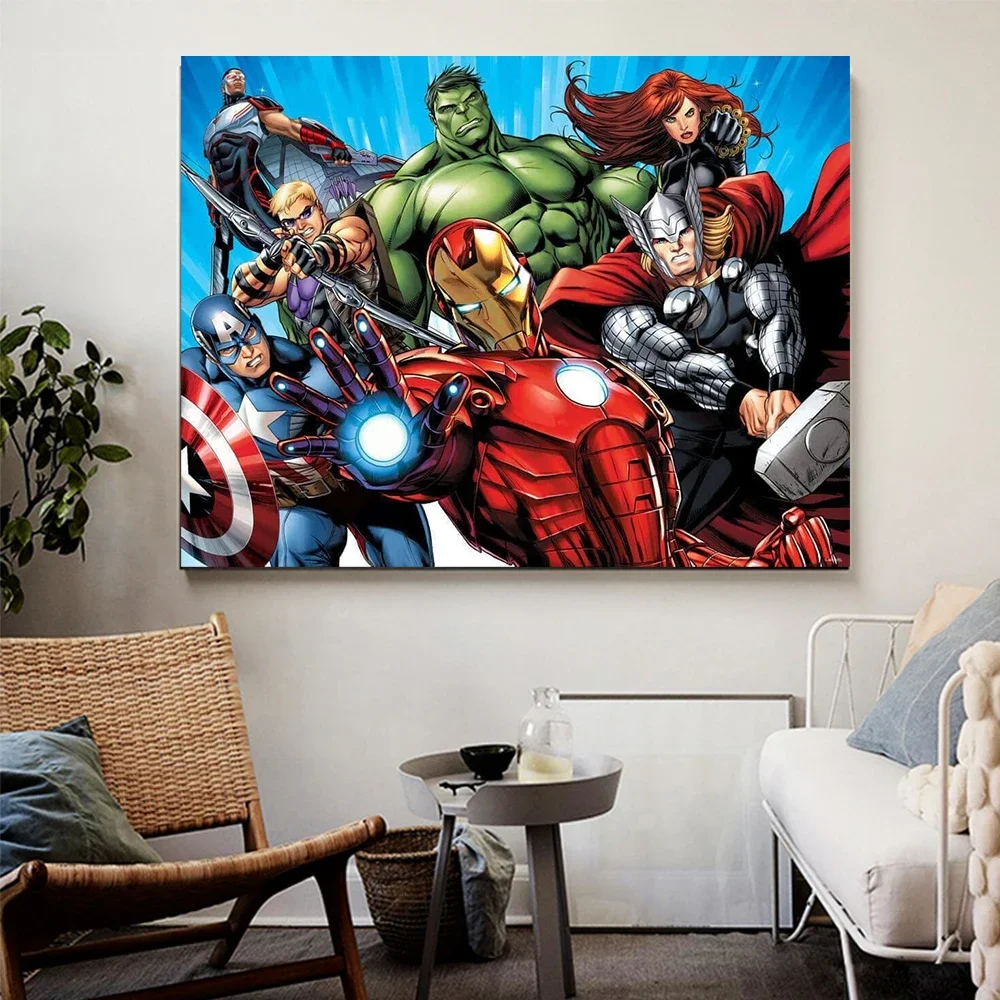 Marvel Mosaic Diamond Painting Avengers Marvel Full Round Handmade Diamond Embroidery Painting Kits Portrait Home Decor Handmade