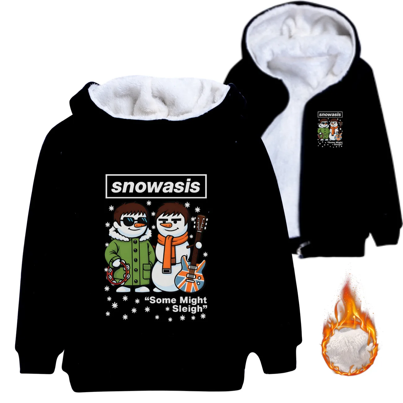 

Funny Snowasis Some Might Sleigh Kids Zipper Hoodie Jacket Teen Girls Boys Pullover Sweatshirt Children's Hoody Coat Winter
