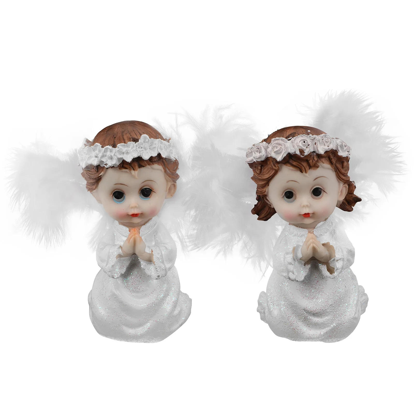 

2Pcs Mini Angel Wing Sculpture Christmas Decor Design Festive Atmosphere Reliable Material Versatile Decoration