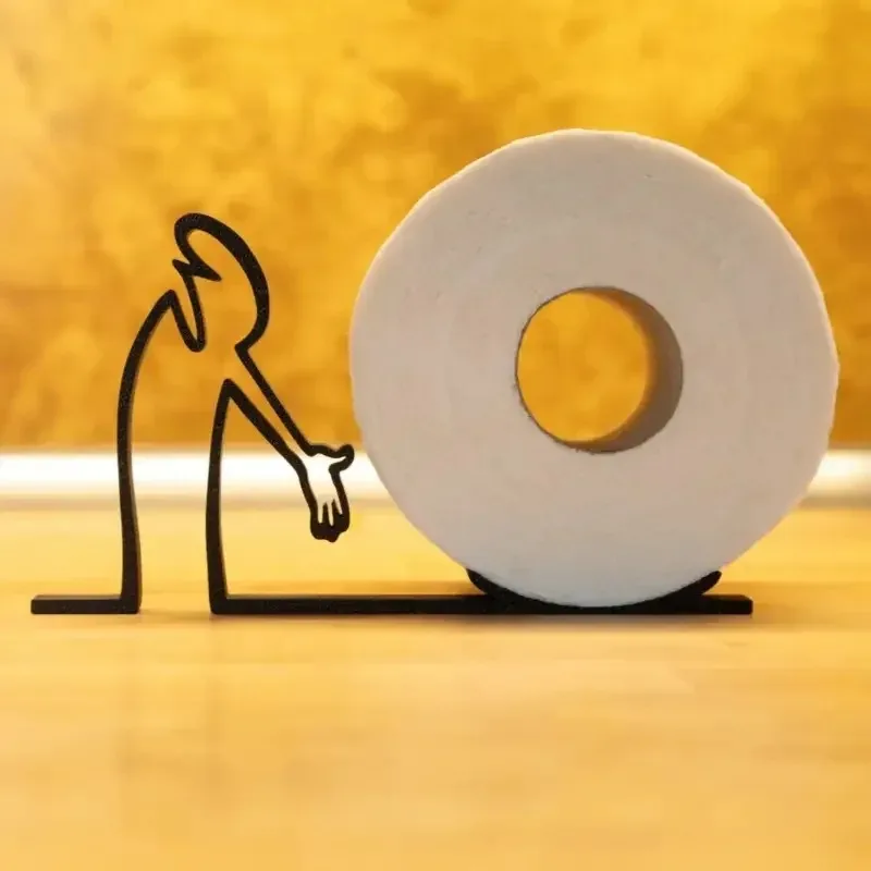 Minimalist and Practical Roll Paper Holder 3D Printing Decoration, Elegant Toilet Paper Holder, Funny and Humorous Tissue Holder