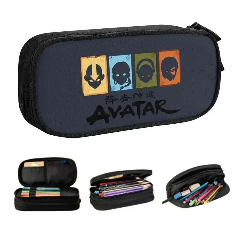 

Cartoon Last Airbender Avatar logo Pencil Pen Case Stationery Bag Pouch Holder Box Organizer for Teens Girls Adults Student