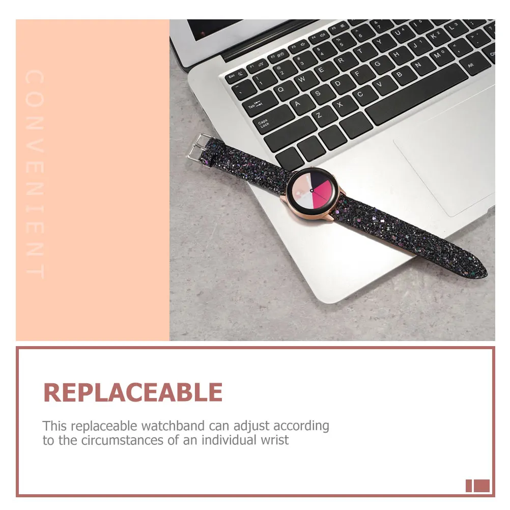 

Glitter Band Watchband Shiny Replaceable Watch Strap Adjustable Anti-Skid Watch Supply Belt For Daily