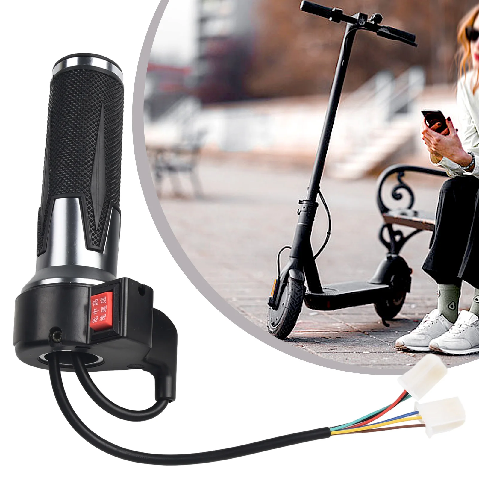 Electric Bike DIY Throttle Grip With Speed/Reverse Switch For E-bike Scooter 22mm Handlebar Cycling Electric Scooters Accessory