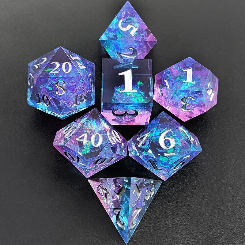 7pcs Resin Dice Board Game Dice Set DND Polyhedron Resin Dice Custom Resin Sharp Dice 7pcs/Set Dnd Polyhedron Dice