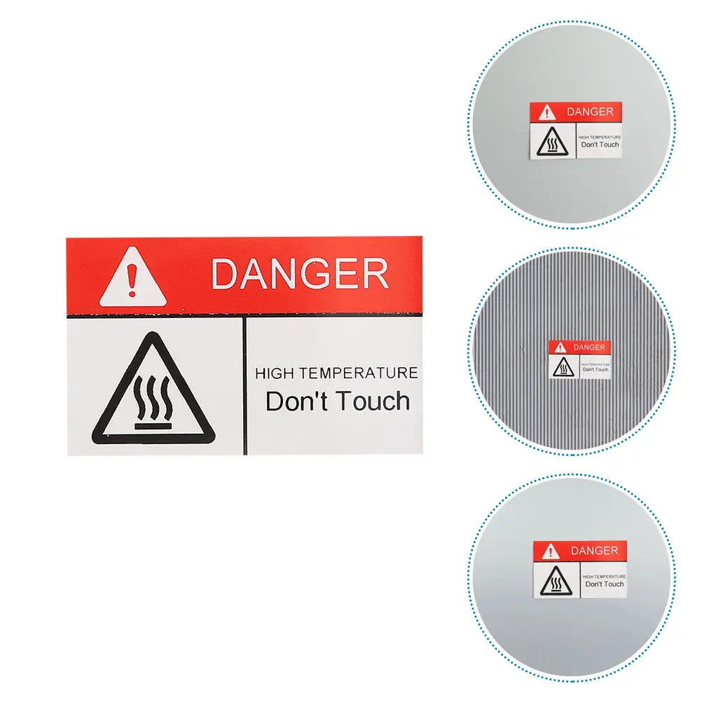 4Pcs Warning Label Sticker For Commercial Kitchen Equipment Lab Technician High Temperature Stickers Bright