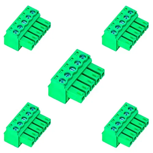 

5 PCS 3.81mm 5 Pin Phoenix Type Connector Green PCB Screw Terminal Block 5 Pole