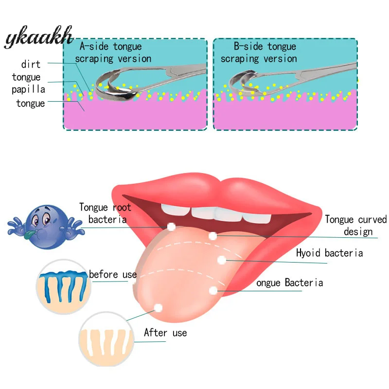

Double Layer Tongue Cleaner Tongue Scraper Reusable Stainless Oral Mouth Brush