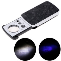 F92B Mini Multifunction 30X 60X 90X Pocket Magnifier with LED UV Light Portable