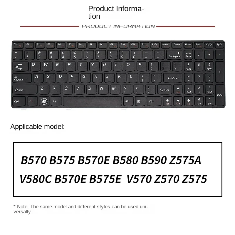 Replace Suit For Lenovo V570 B570 Z570 B575 Z575 B570e B580 B590 Laptop Keyboard