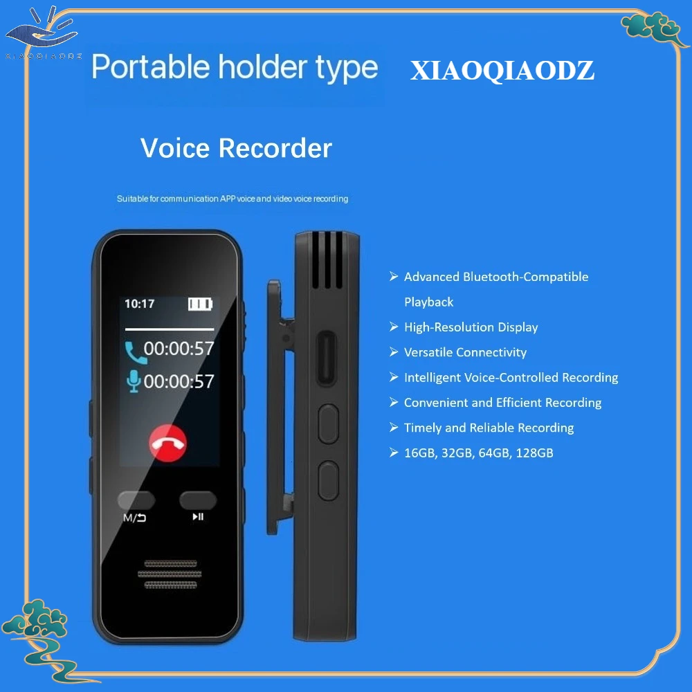 

XIAOQIAODZ Voice Recorder Mp3 Player Hidden Secret Spy Mini AI Bluetooth Timer HD Noise Canceling Back Clip Recording to Text