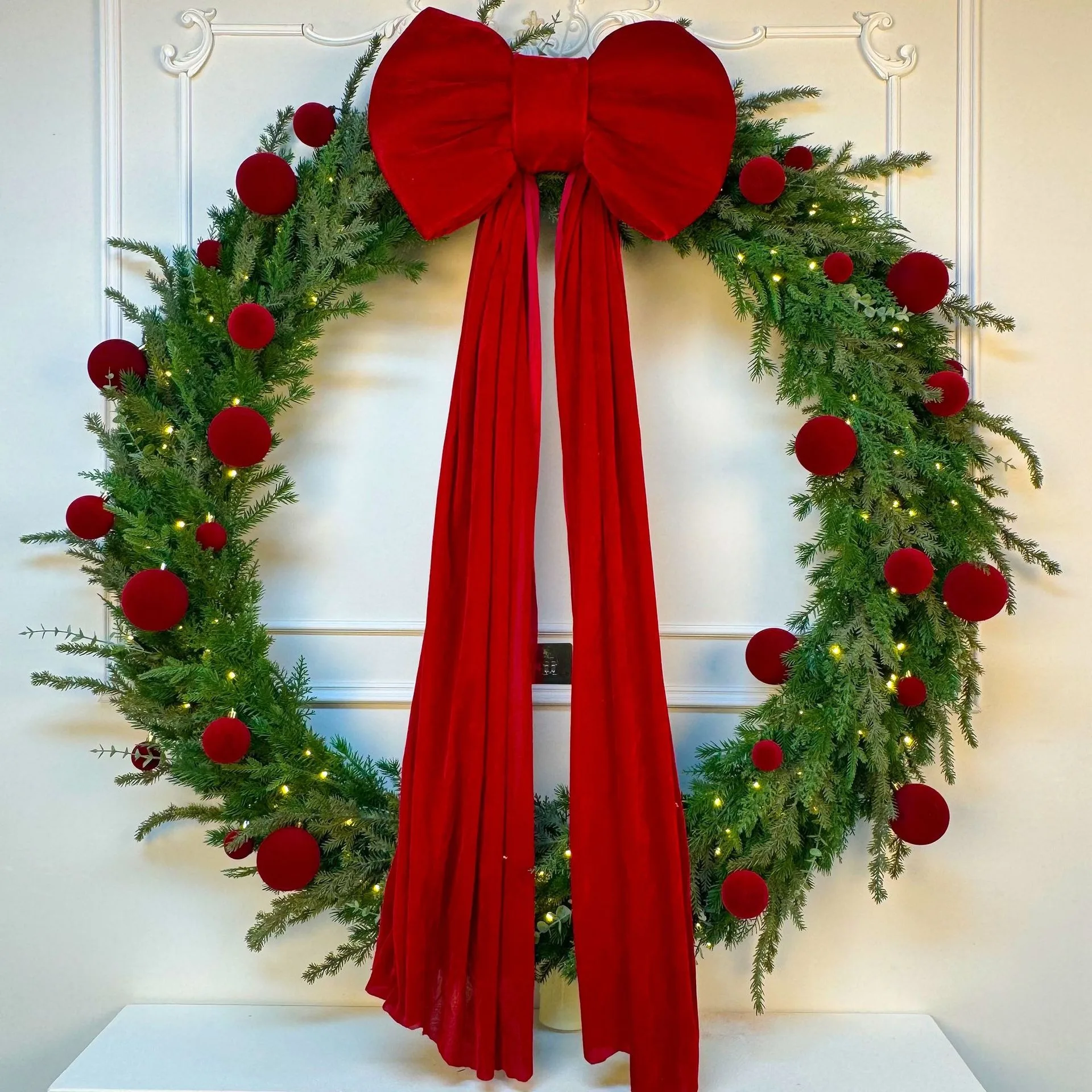 Cross-border new Christmas wreath with a diameter of 140cm, decorative wreath, Christmas ornament items, foldable wreath