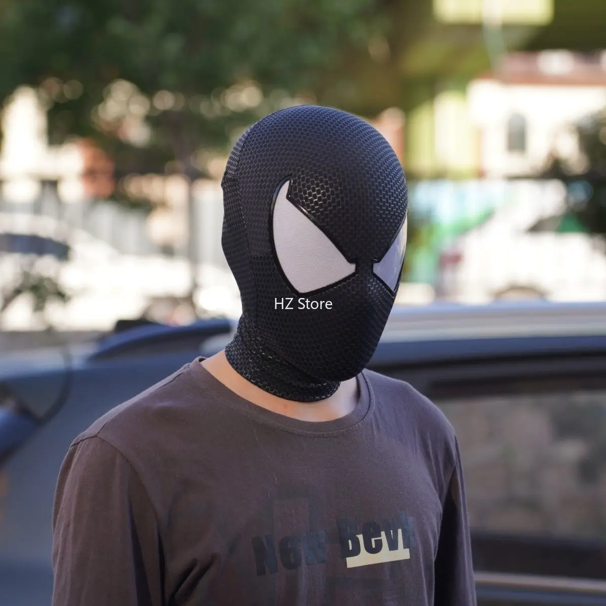 【Hello】ブラックスパイダーマンマスクのみ ブラック スパイダーマン マスク あごコントロール付き 移動目