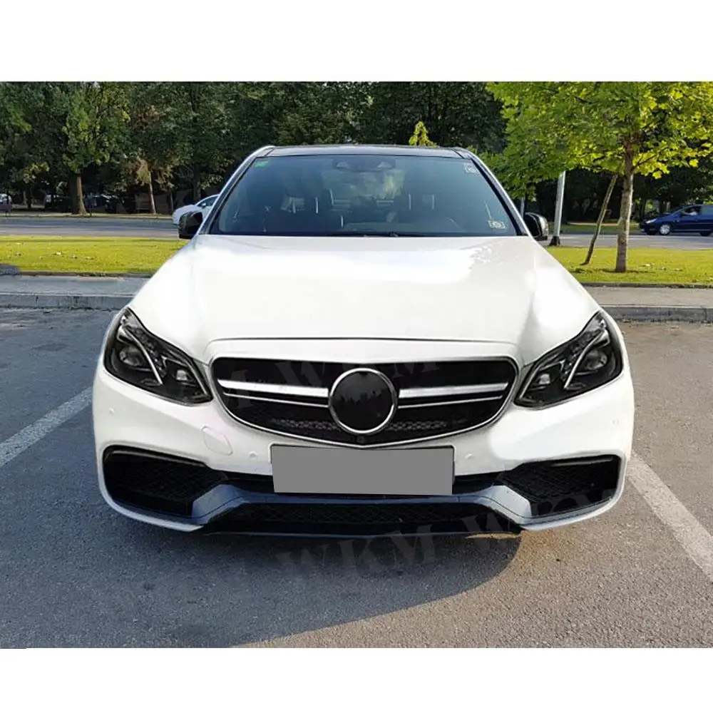 

ABS Front Bumper Grill Bodykits Accessories for Benz E Class W212 E250 E300 2013 2014 2015 Car Front Mesh Grille Black Sliver