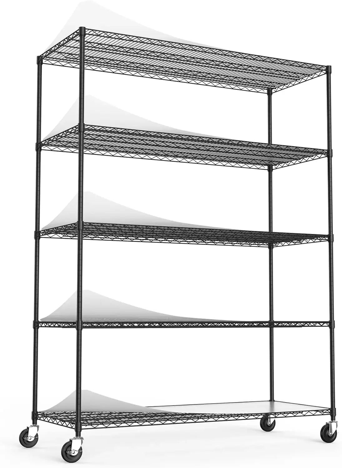 

5 Tier 7500lbs Capacity NSF Metal Shelf Wire Shelving Unit, Heavy Duty Adjustable Storage Rack with Wheels & Shelf Liners for Co