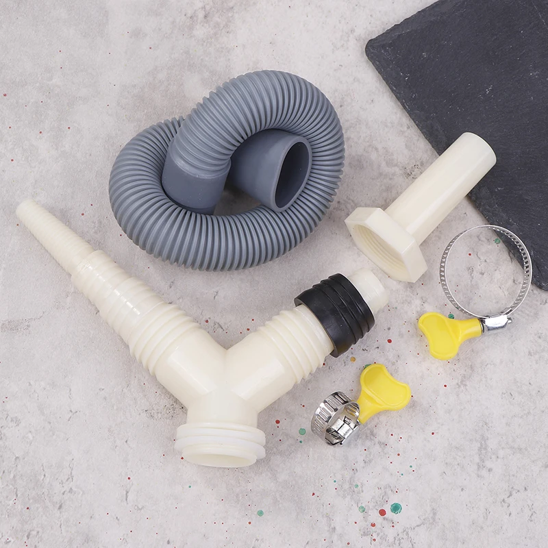 Drainage Tee Adapter Drainage Pipe Fitting For Washing Machine Dryer Drain With Extended Drainage Hose Three-Way Adapter Plastic