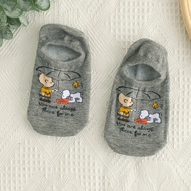 Snoopy Summer Ankle Socks Women Cartoon Soft Cotton Casual Cute Funny Silica Gel Invisible Ankle Socks Short Japanese Socks New