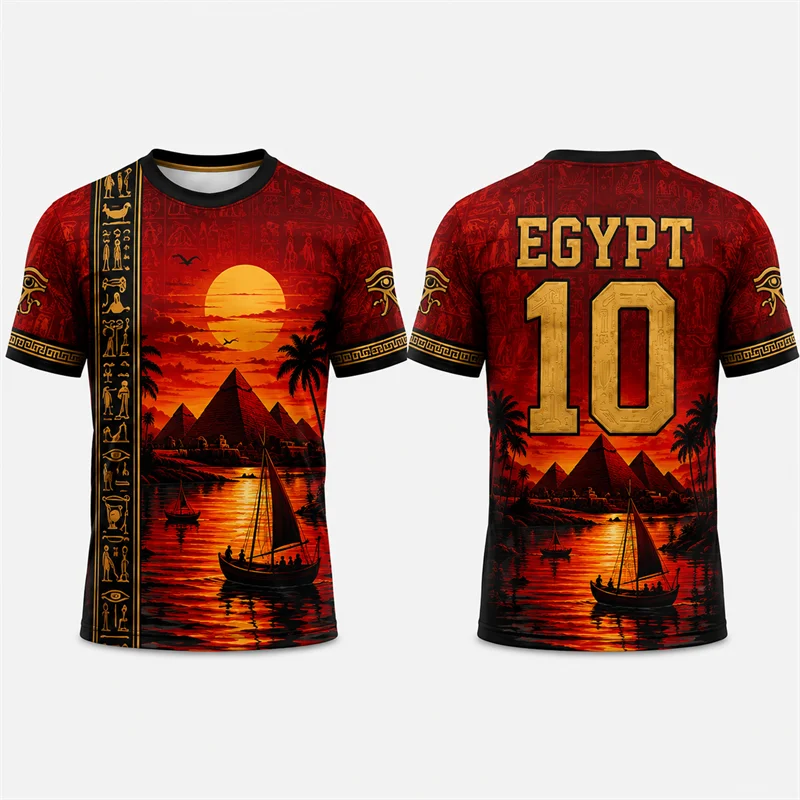 Men Fashion Egypt - Camiseta de Fútbol Retro con Gráficos