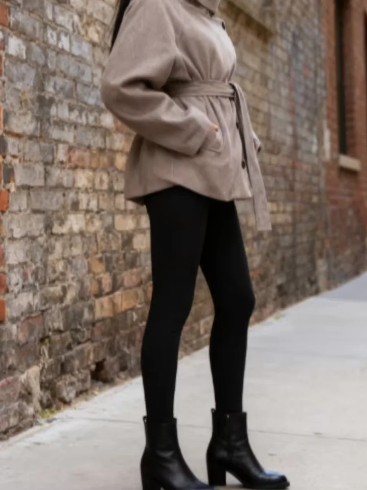 

Модное шерстяное женское пальто на шнуровке с воротником-стойкой, однобортное женское пальто с длинными рукавами, осень 202, уличная женская верхняя одежда