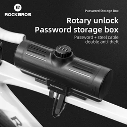 ROCKBROS Bicycle Tube Bag Anti-theft 3-Digit Password Box 0.7L Capacity Rainproof Hard Shell Bike Frame Bag MTB Bike Accessories