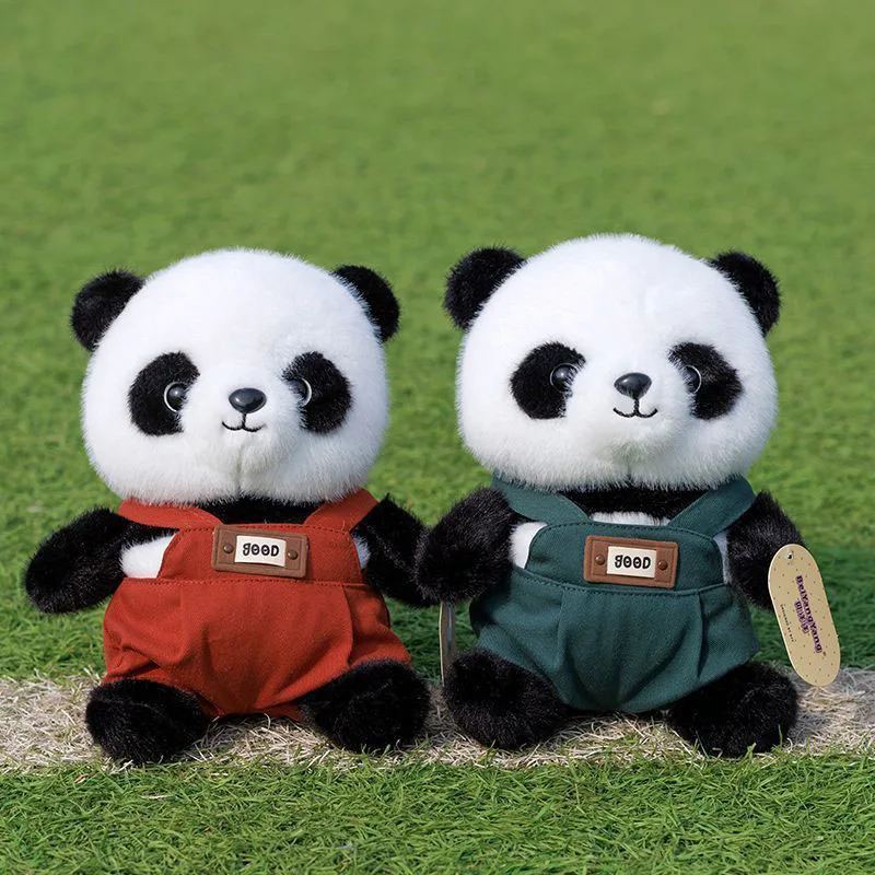 Cute Panda Plush Toy with Removable Overalls Soft Fluffy Stuffed Animal for Kids Adults Home Decoration Birthday Gift Squishy