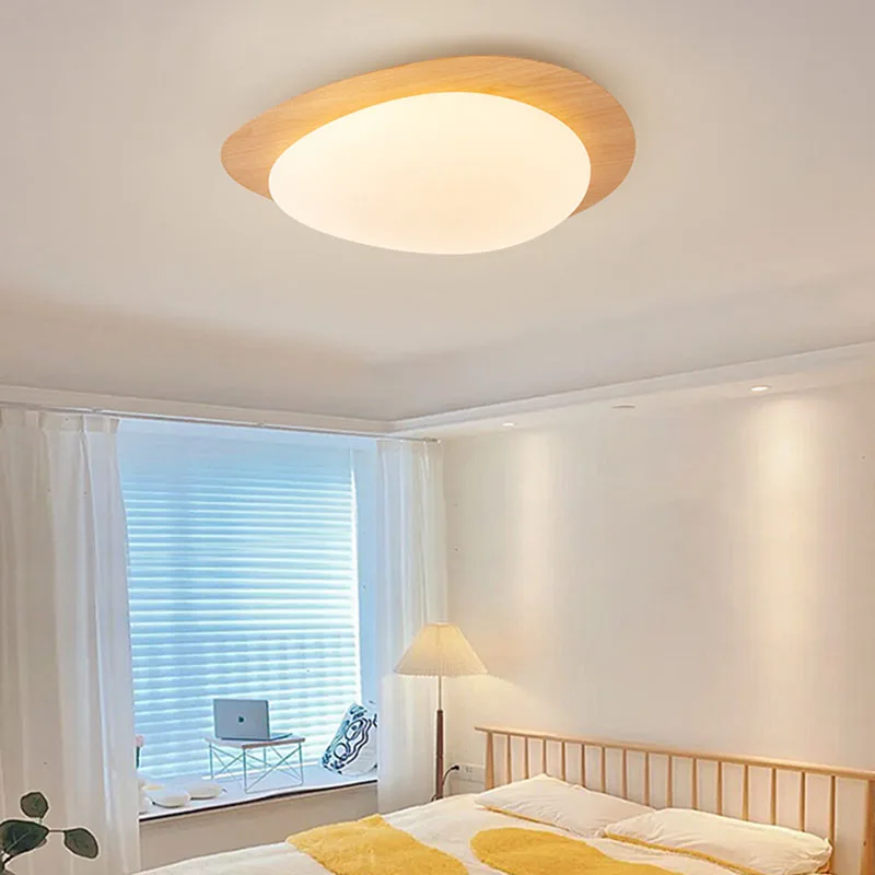 Nordic LED Ceiling Lamp Wood texture For Bedroom Living Dining Study Hallway Chandelier Indoor Home Decoratioan Lighting Fixture