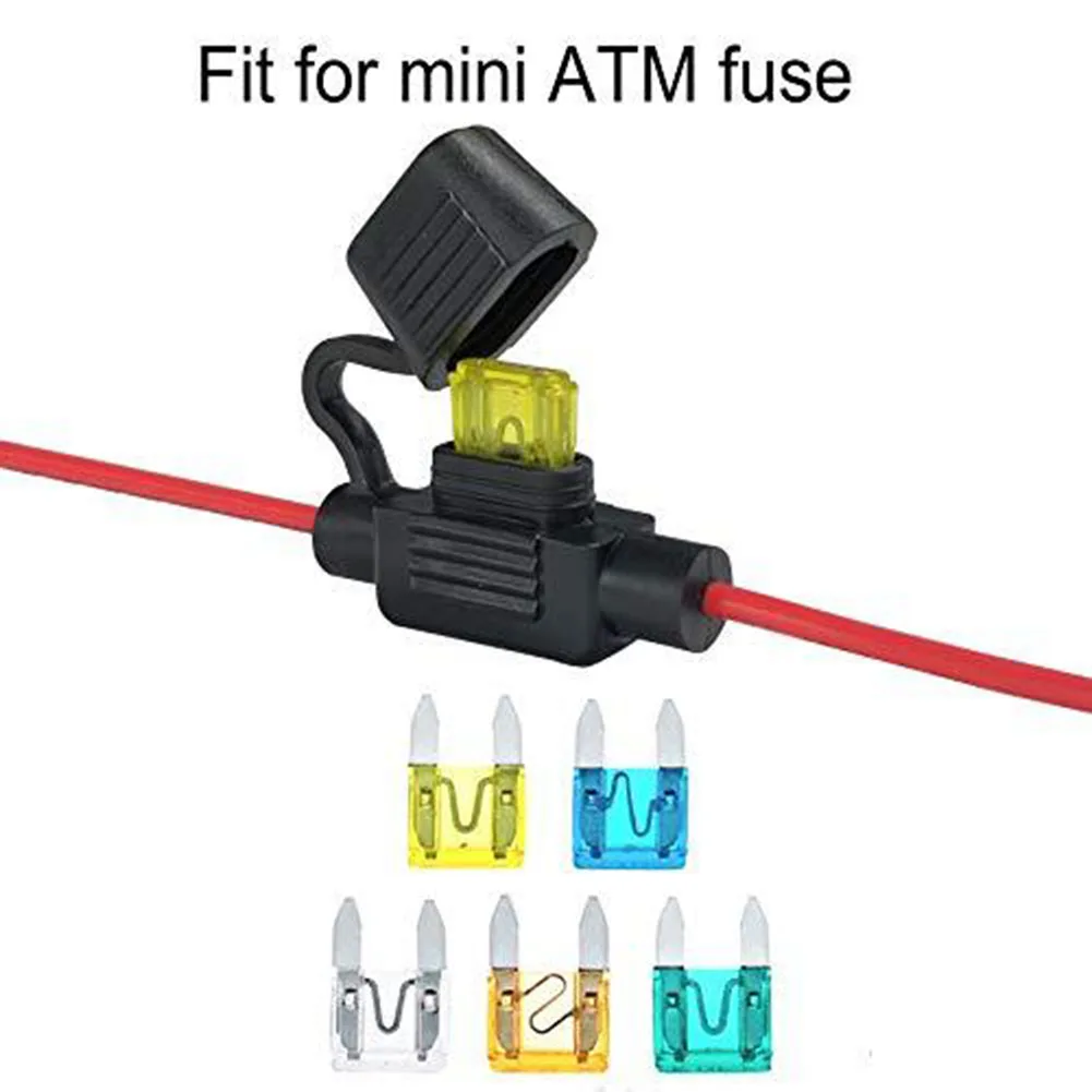 5 Pack Waterproof Inline Fuse Holder 12 Gauge AWG Wire Cut Off Switch 12V 30A Fit Boat Electric Automotive Car Marine SUV
