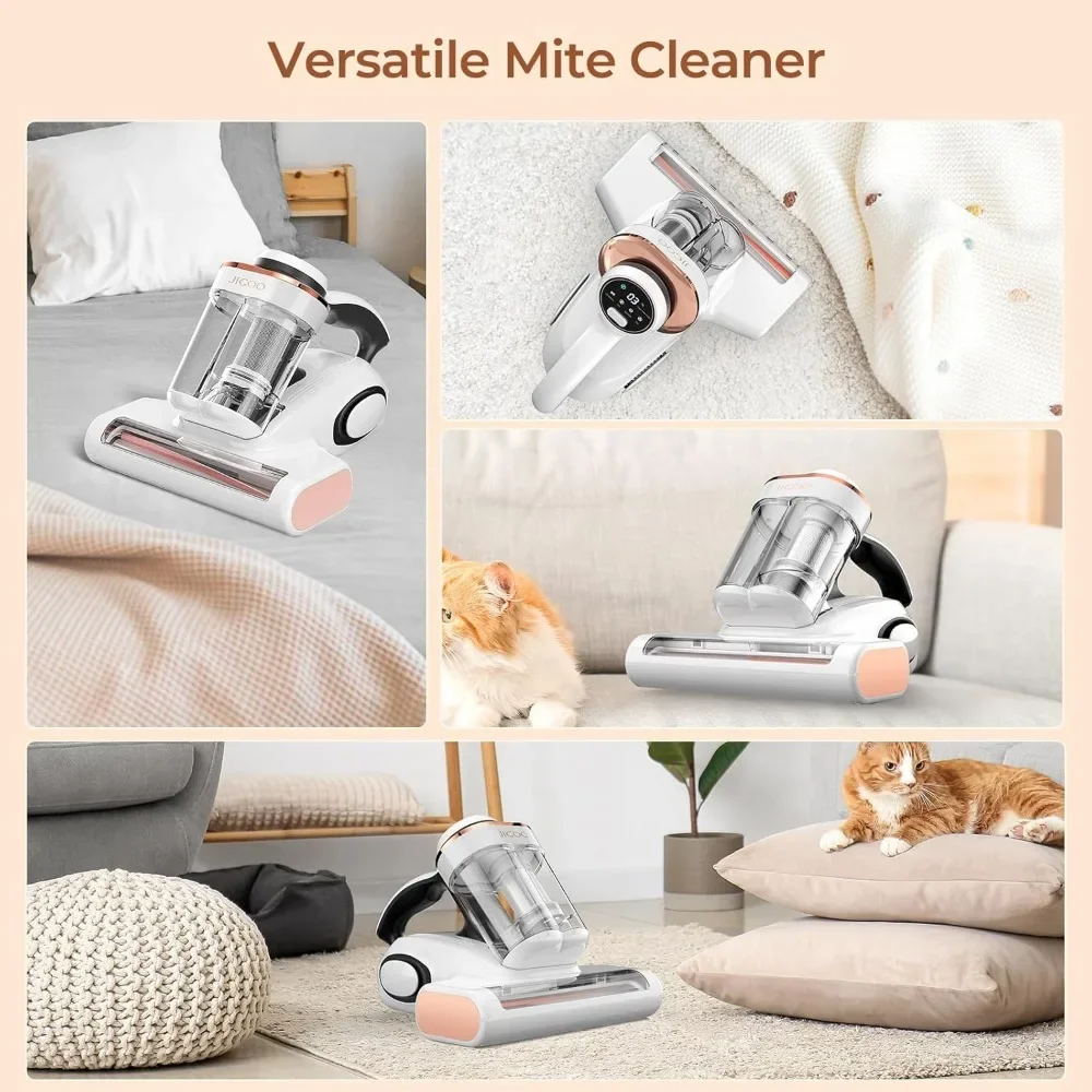Mattress Vacuum Cleaner with Dust Sensor, with UV & Ultrasonic and High Heating, 13Kpa Suction 500W  Handheld Vacuums