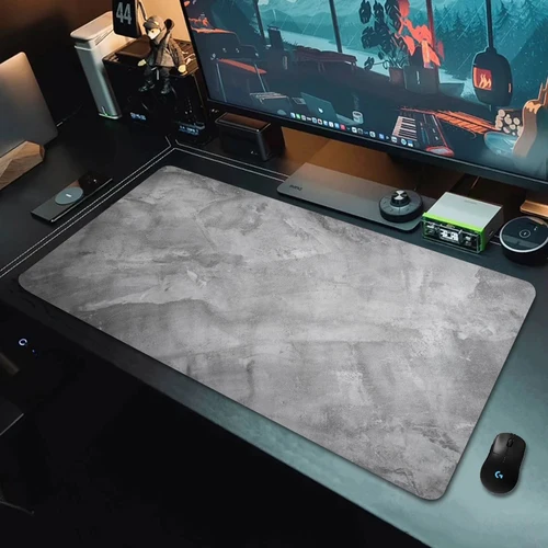 회색 프리미엄 질감 마우스 패드, 심플하고 세련된 디자인, 대형 컴퓨터 책상 패드, XXL 게이머 키보드 매트, 미끄럼 방지 테이블 매트 