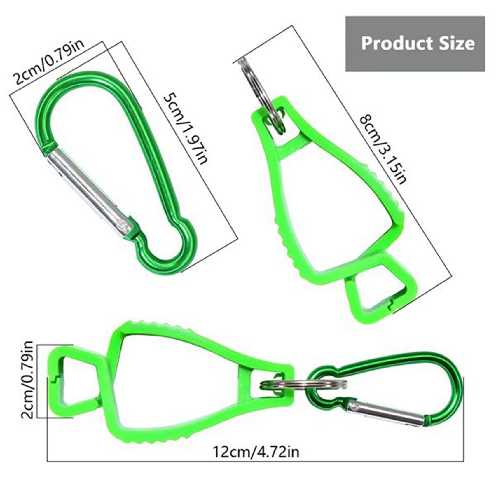 ABBP-24X Glove Clips For Work Glove Holders Glove Belt Clip With Metal Carabiners For Construction Worker Guard Labor(Green)