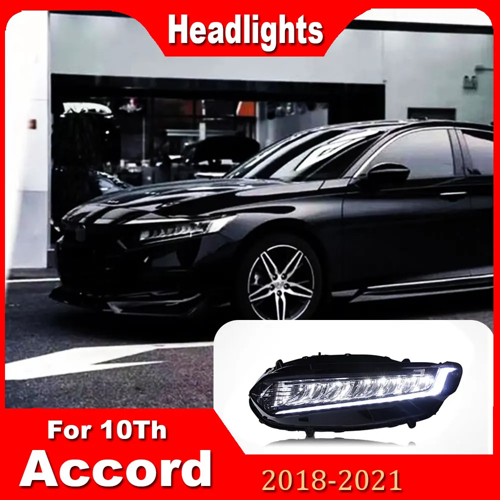 LED Headlights for Honda Accord 10Th Gen 2018 2019 2018-2022 upgrade Sequential Dynamic Turn Signal Lights headlamp Assembly