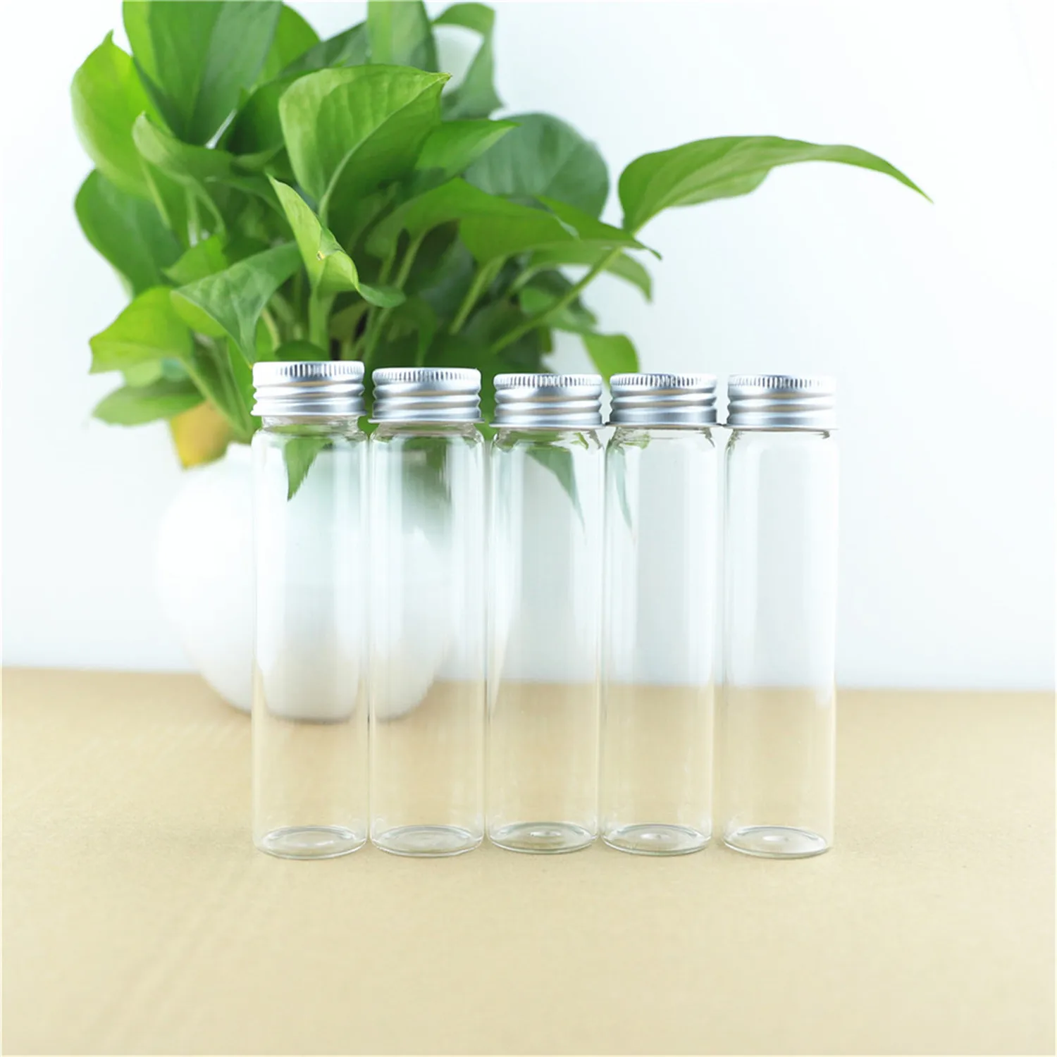 Aluminum Caps Glass Test Tube 21*30*120mm 60ml Small Glass Bottles Glass Jars Vials Glass Containers Perfume Bottle