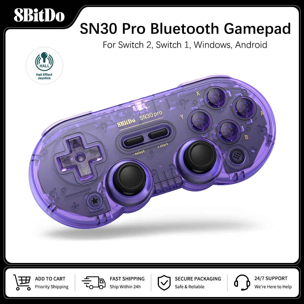 8BitDo SN30 Pro Game Controller for Nintendo Switch 2 Wireless Bluetooth Gamepad for Android MacOS Steam Windows PC Joystick