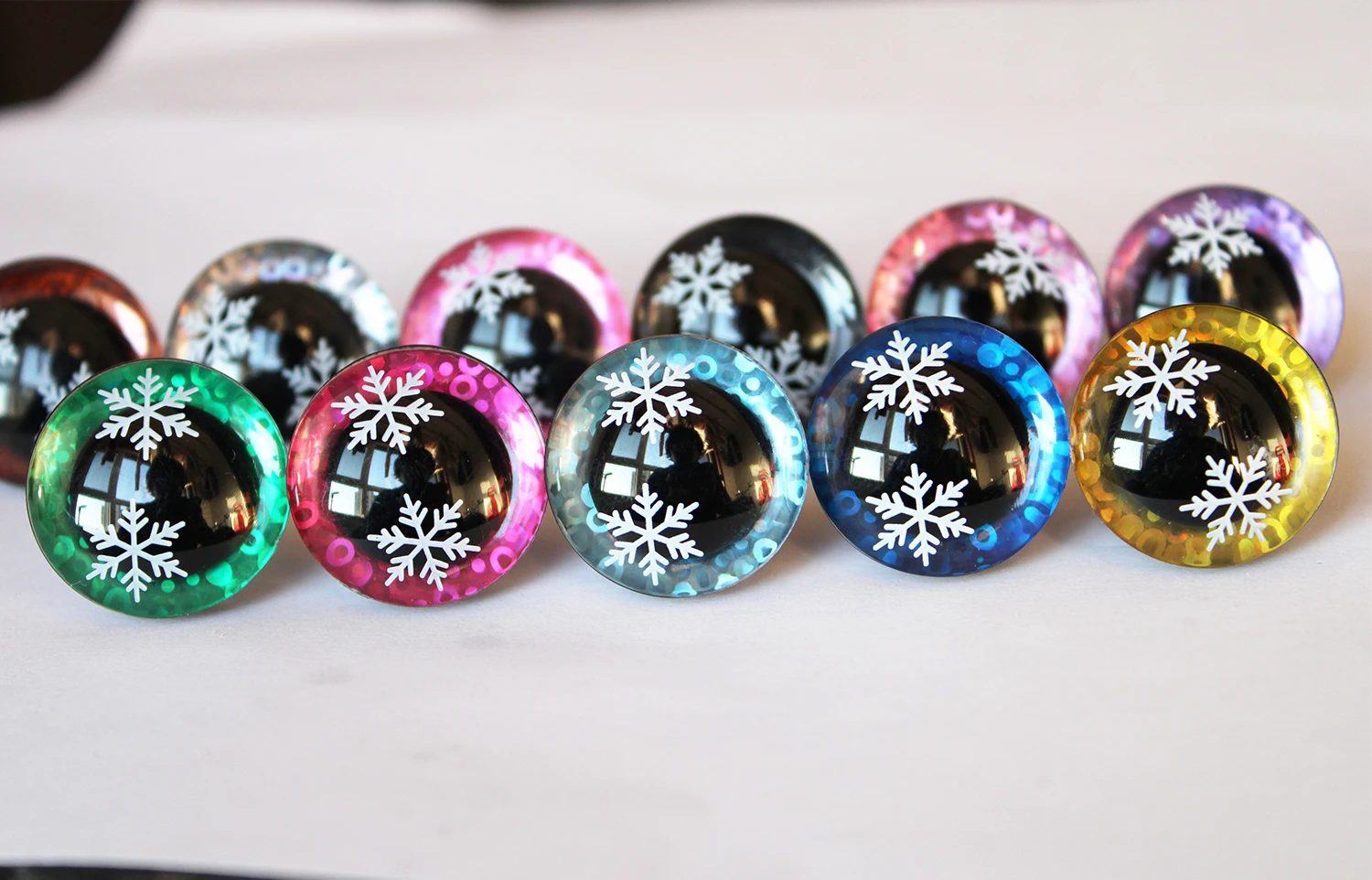 20 Stück Neues Design 9mm 12mm 14mm 16mm bis 35mm Bastelglitter-Sicherheitsaugen 3D Schneeaugen Puppenaugen mit Unterlegscheibe – Q11 – Detail 2