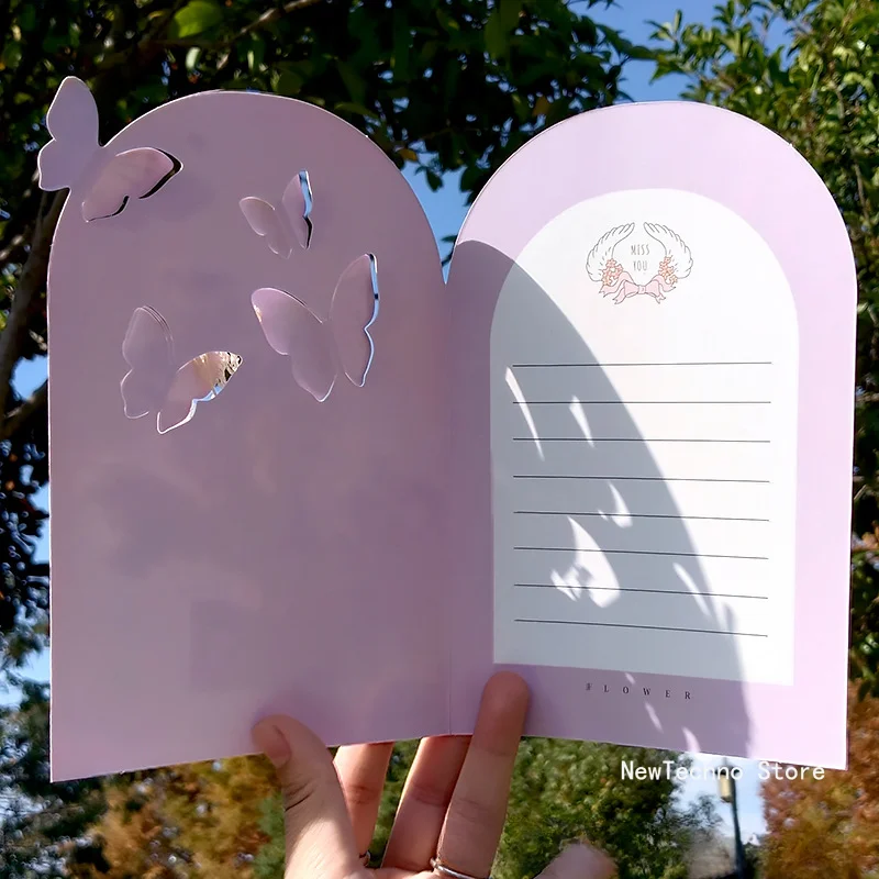 어머니의 날 인사말 카드 봉투 상자 DIY는 두 배 카드 기능 스타일 하이 엔드 입체 나비 카드 선물을 스탠드 할 수 있습니다