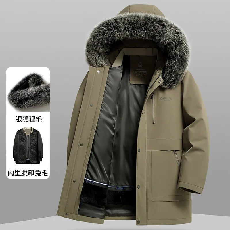 90% witte eend donsjassen mannen Winter Heren Donsjack Hoogwaardige Effen Kleur Dikke Warme Outdoor mannen Winddicht Parka parka