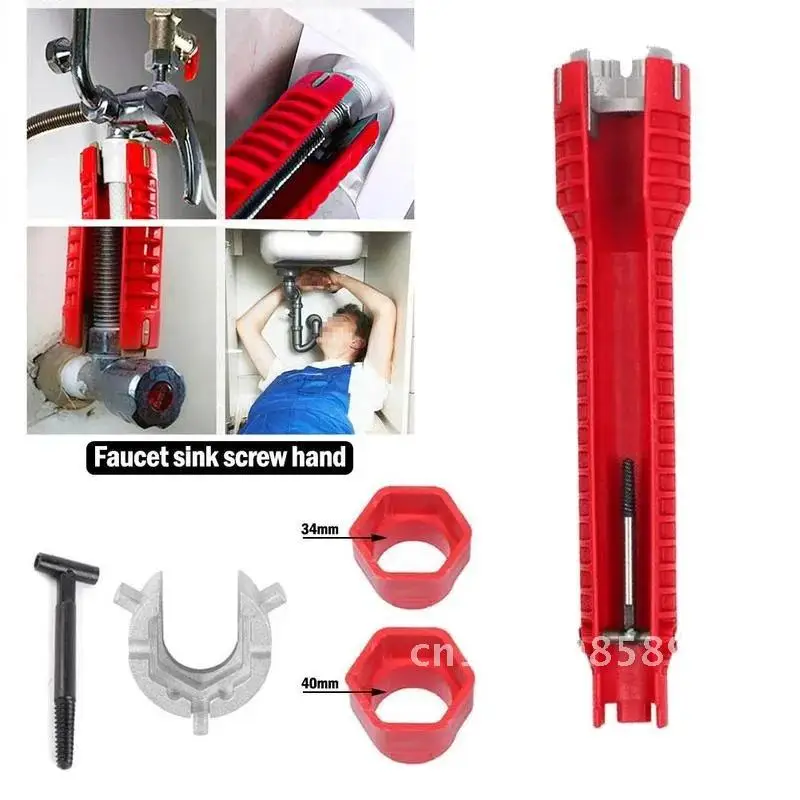 8 In 1 Multifunctional English Key Plumbing Wrench Tool Magic Wrench Sink Flume Plumbing Tools