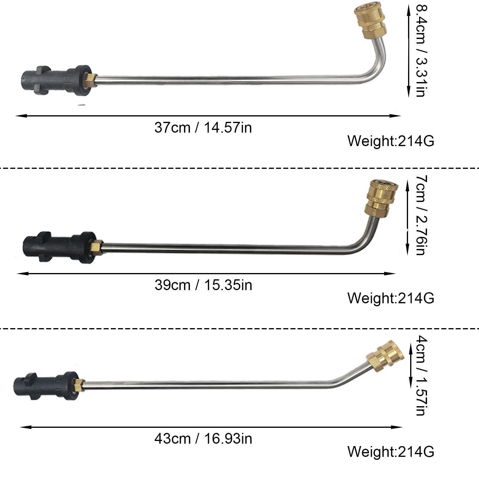 1/4 Inch Rod Jet Car Cleaning High Pressure Water Gun Extension for Karcher K2 K3 K4 K5 K6 K7 with Nozzle